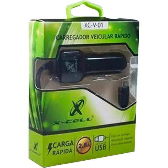 Carregador Veicular XCell Micro USB 2.5A Turbo Preto por 17,99 à vista no boleto/pix ou parcele em até 1x sem juros. Compre na loja Mundomax!