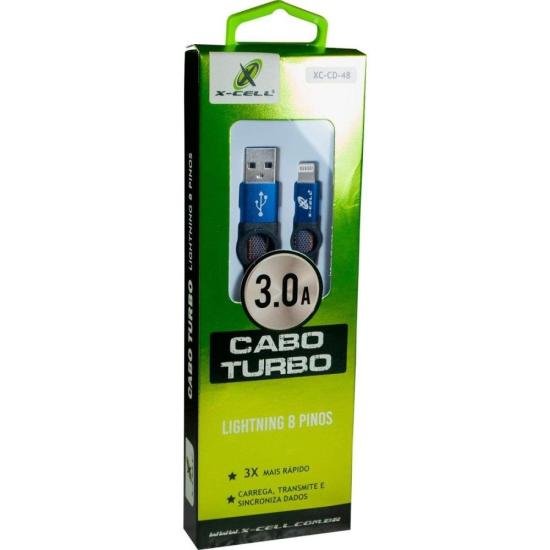 Cabo de Dados Turbo USB Lightning 2.0A 8 Pinos 1m Verde Flex por 16,99 à vista no boleto/pix ou parcele em até 1x sem juros. Compre na loja Mundomax!