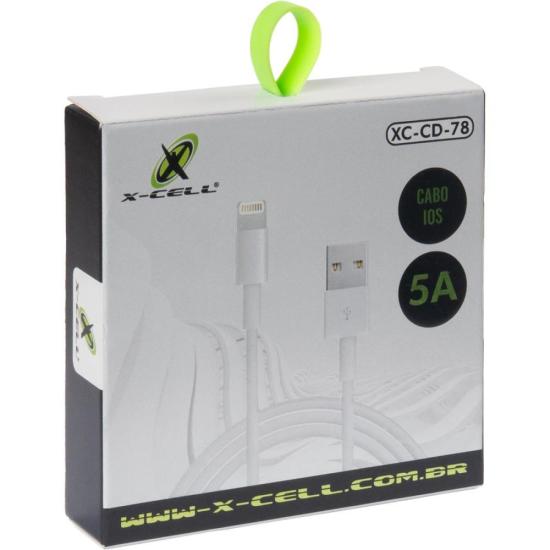 Cabo de Dados USB Lightning 5A 8 Pinos 1m Branco Flex por 11,00 à vista no boleto/pix ou parcele em até 1x sem juros. Compre na loja Mundomax!