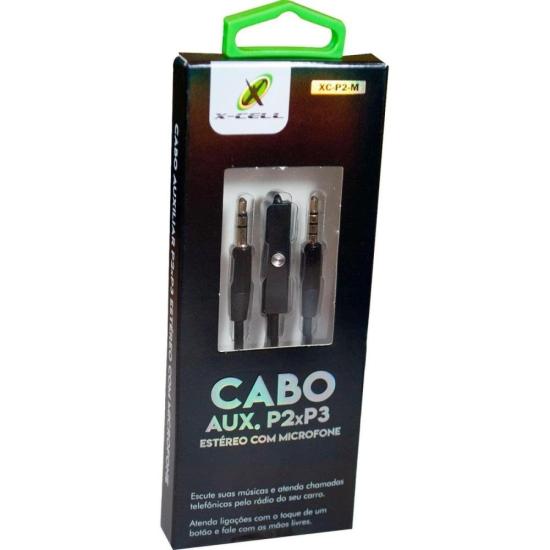 Cabo Auxiliar P2 X P3 Com Microfone 1,5M Preto Flex por 16,00 à vista no boleto/pix ou parcele em até 1x sem juros. Compre na loja Mundomax!