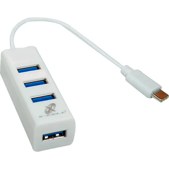 Hub Adaptador XC-HUB-10 USB/USB Tipo C Branco Flex (77793)