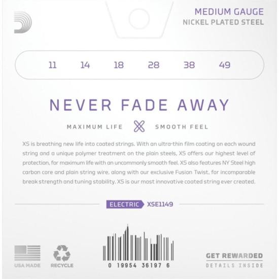 Encordoamento Guitarra Revestido .011-.049 XS Nickel XSE1149 D\