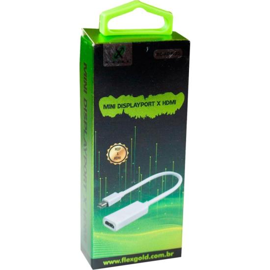 Cabo Adaptador Mini DiplayPort/HDMI Branco Flex por 36,00 à vista no boleto/pix ou parcele em até 1x sem juros. Compre na loja Mundomax!