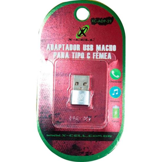 Adaptador USB Macho Para Tipo C Fêmea X-Cell por 12,99 à vista no boleto/pix ou parcele em até 1x sem juros. Compre na loja Mundomax!