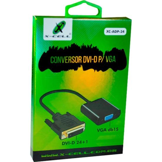 Conversor DVI-D 24 +1 Para VGA Preto Flex por 42,00 à vista no boleto/pix ou parcele em até 1x sem juros. Compre na loja Mundomax!