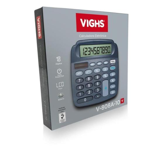 Calculadora de Mesa Vighs V-808A-10 10 Dígitos por 31,99 à vista no boleto/pix ou parcele em até 1x sem juros. Compre na loja Mundomax!