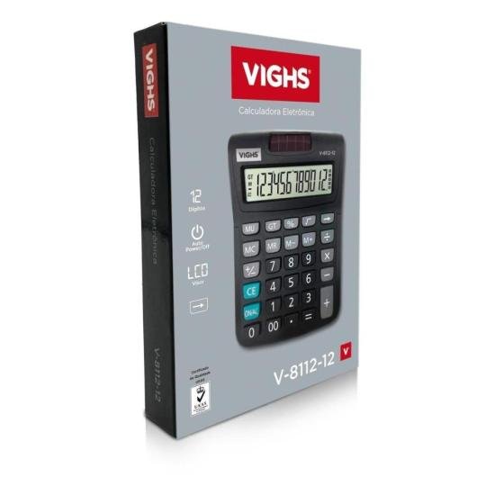 Calculadora de Mesa Vighs V-8112-12 12 Dígitos por 23,99 à vista no boleto/pix ou parcele em até 1x sem juros. Compre na loja Mundomax!