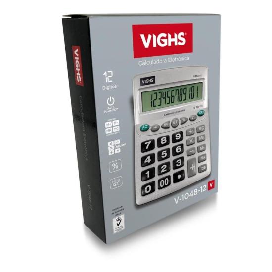 Calculadora de Mesa Vighs V-1048-12 12 Dígitos por 34,00 à vista no boleto/pix ou parcele em até 1x sem juros. Compre na loja Mundomax!