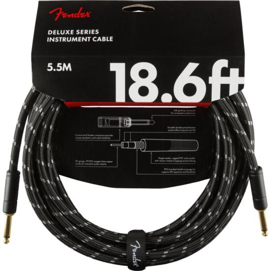 Cabo para Instrumento Fender Deluxe 5,5m Black Tweed por 149,99 à vista no boleto/pix ou parcele em até 5x sem juros. Compre na loja Mundomax!