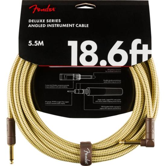 Cabo para Instrumento Fender Deluxe Angulado 5,5m Tweed por 149,99 à vista no boleto/pix ou parcele em até 5x sem juros. Compre na loja Mundomax!