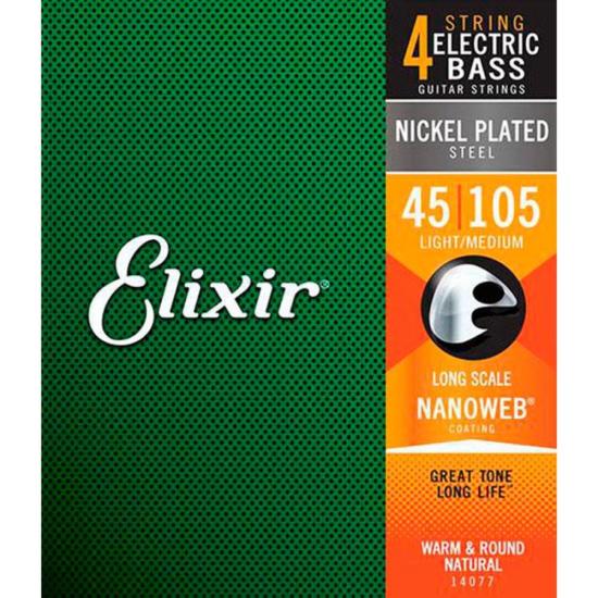 Encordoamento Para Baixo Níquel Nanoweb 14077 Elixir por 629,00 à vista no boleto/pix ou parcele em até 10x sem juros. Compre na loja Mundomax!