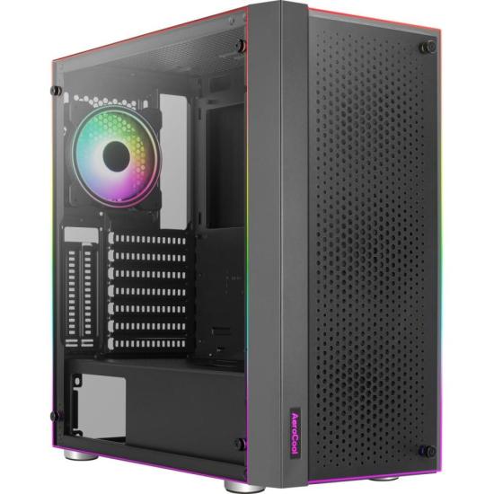 Gabinete Gamer Aerocool Skribble Preto RGB Lateral Vidro por 538,00 à vista no boleto/pix ou parcele em até 10x sem juros. Compre na loja Mundomax!