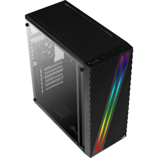 Gabinete Gamer Aerocool Streak Preto RGB Lateral Acrílico por 245,00 à vista no boleto/pix ou parcele em até 9x sem juros. Compre na loja Mundomax!