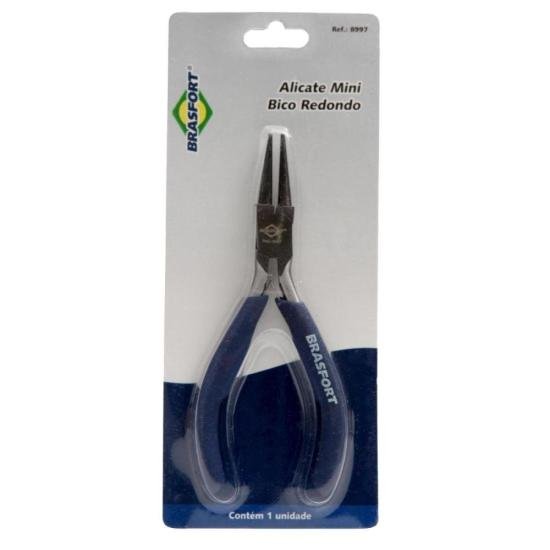 Alicate Mini Bico Redondo 5\" Brasfort por 14,00 à vista no boleto/pix ou parcele em até 1x sem juros. Compre na loja Mundomax!
