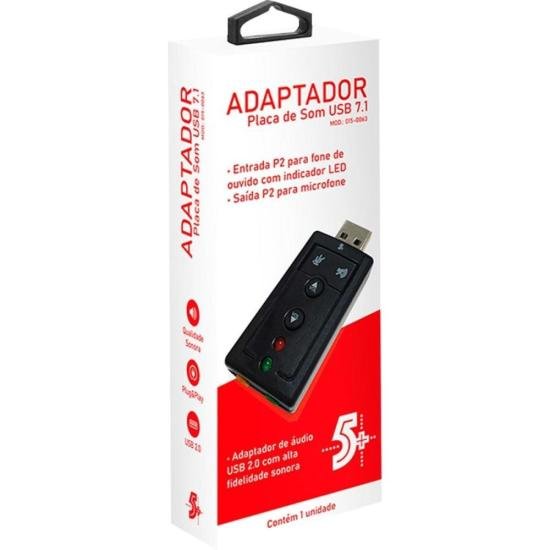Adaptador USB Para Fone e Microfone 7.1 5+ por 28,00 à vista no boleto/pix ou parcele em até 1x sem juros. Compre na loja Mundomax!