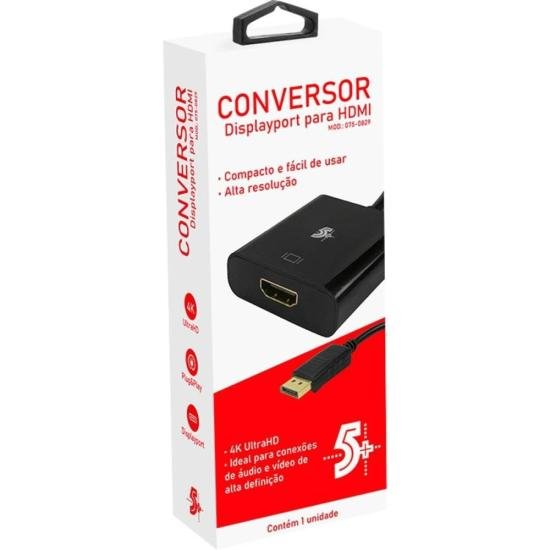 Conversor Adaptador Displayport Macho Para HDMI Fêmea 5+ por 30,00 à vista no boleto/pix ou parcele em até 1x sem juros. Compre na loja Mundomax!