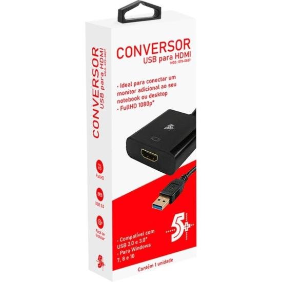 Conversor USB Para HDMI 15cm Pix por 160,00 à vista no boleto/pix ou parcele em até 6x sem juros. Compre na loja Mundomax!