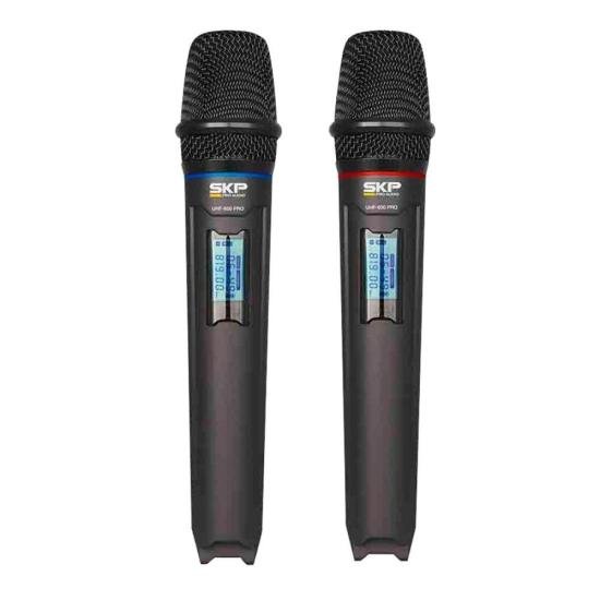Microfone Skp UHF600 Sem Fio Duplo Pro por 826,90 à vista no boleto/pix ou parcele em até 10x sem juros. Compre na loja Mundomax!
