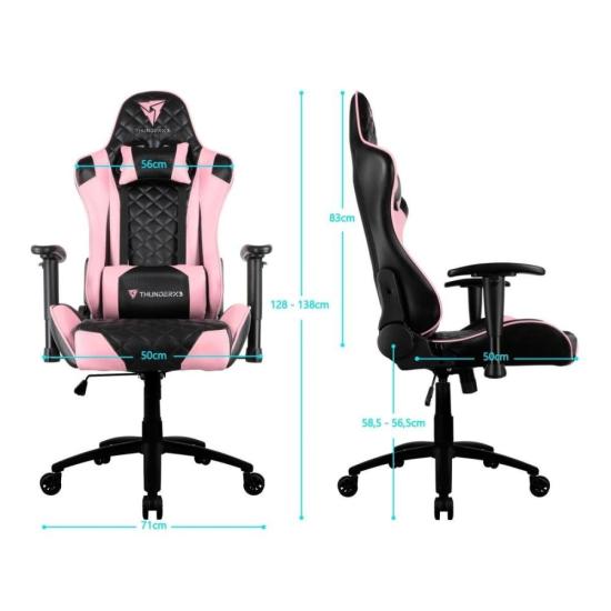 Cadeira Gamer ThunderX3 TGC12 Rosa por 1.444,00 à vista no boleto/pix ou parcele em até 12x sem juros. Compre na loja Mundomax!