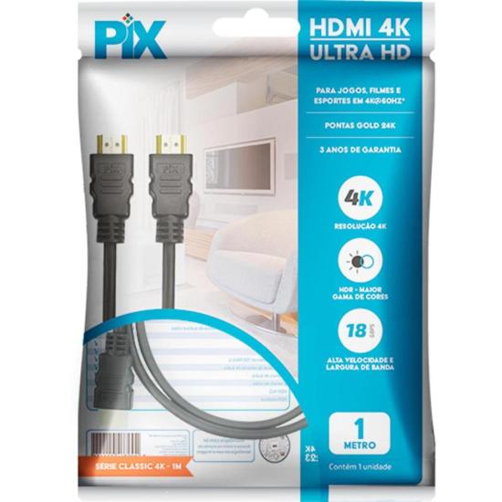 Cabo HDMI 2.0 4k 1m Pix por 14,00 à vista no boleto/pix ou parcele em até 1x sem juros. Compre na loja Mundomax!