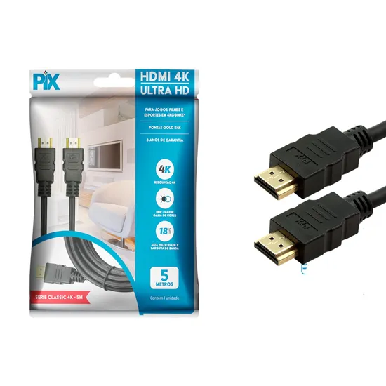 Cabo HDMI 2.0 4k 5m Pix (78393)