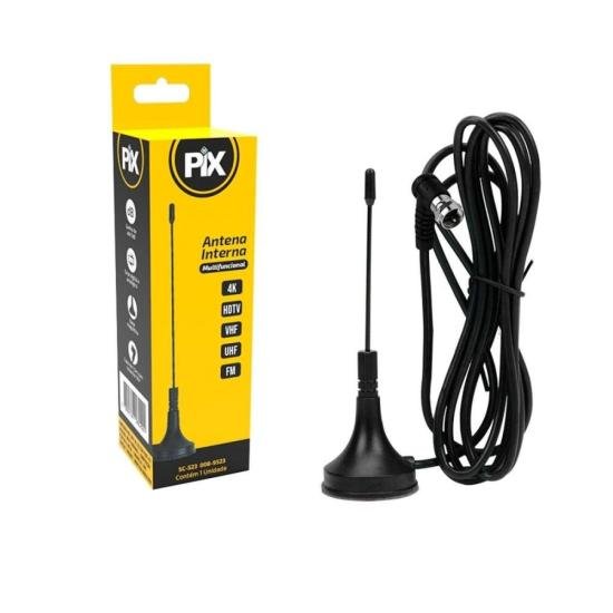 Antena Interna HDTV Digital Mini 1,5m Pix por 14,99 à vista no boleto/pix ou parcele em até 1x sem juros. Compre na loja Mundomax!