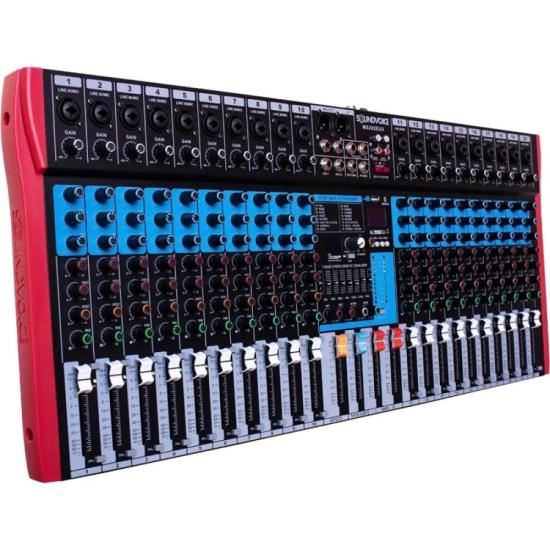 Mesa de Som Soundvoice MS202 EUX 20 Canais por 2.630,00 à vista no boleto/pix ou parcele em até 12x sem juros. Compre na loja Mundomax!