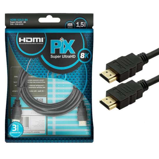 Cabo HDMI 2.1 8k 1,5m Pix por 39,99 à vista no boleto/pix ou parcele em até 1x sem juros. Compre na loja Mundomax!