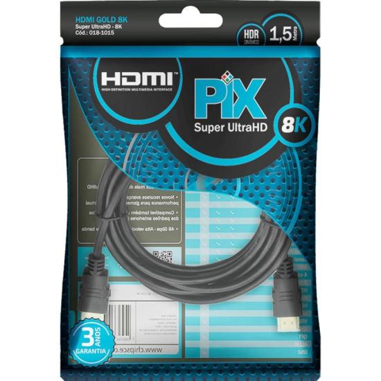 Cabo HDMI 2.1 8k 1,5m Pix por 39,99 à vista no boleto/pix ou parcele em até 1x sem juros. Compre na loja Mundomax!