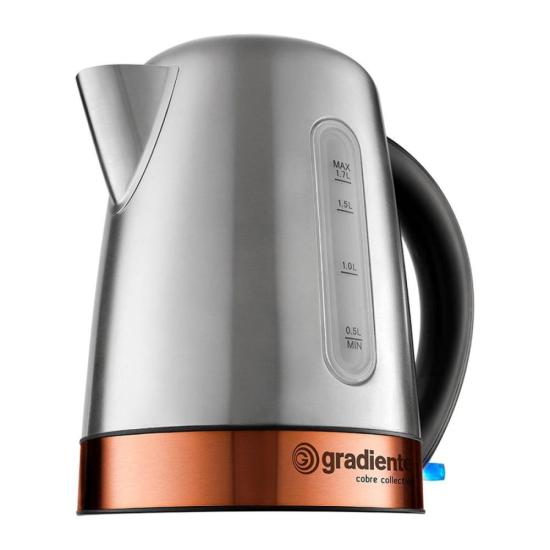 Chaleira Elétrica Gradiente Daily PGCE210 127v por 249,99 à vista no boleto/pix ou parcele em até 9x sem juros. Compre na loja Mundomax!