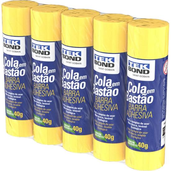 Cola Bastão Escolar Shirink 40g Pacote Com 5 Tekbond por 32,99 à vista no boleto/pix ou parcele em até 1x sem juros. Compre na loja Mundomax!