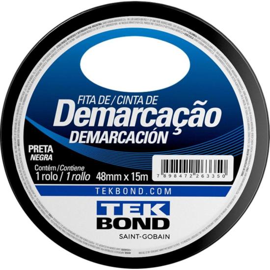 Fita Demarcação Preto 48mmx15m Tekbond por 13,99 à vista no boleto/pix ou parcele em até 1x sem juros. Compre na loja Mundomax!