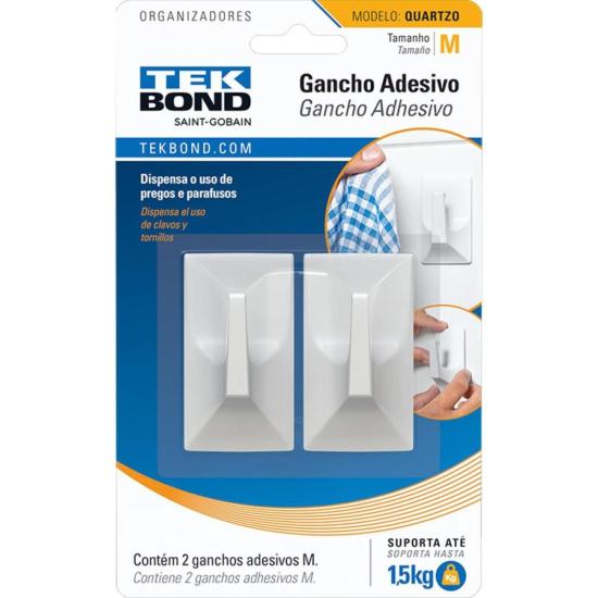Gancho Plástico Quartzo M Tekbond por 18,99 à vista no boleto/pix ou parcele em até 1x sem juros. Compre na loja Mundomax!