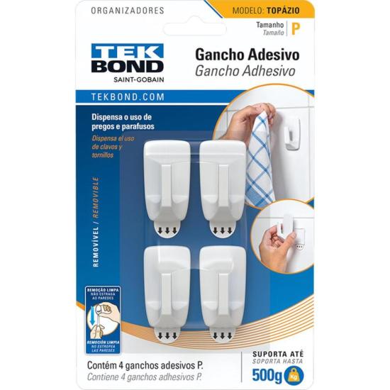 Gancho Plástico Topázio P Tekbond por 17,99 à vista no boleto/pix ou parcele em até 1x sem juros. Compre na loja Mundomax!