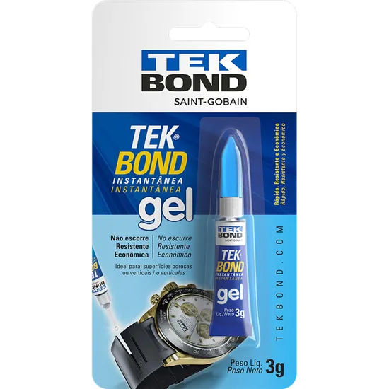 Adesivo Instantâneo Gel 3g Tekbond por 4,99 à vista no boleto/pix ou parcele em até 1x sem juros. Compre na loja Mundomax!