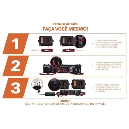 Kit de Som para Ambiente Hayonik Ambience 2000 V2 Preto por 683,00 à vista no boleto/pix ou parcele em até 10x sem juros. Compre na loja Mundomax!