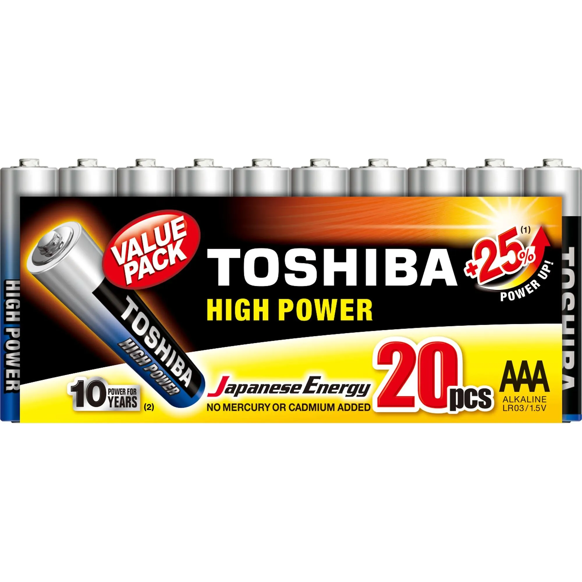 Pilha Alcalina AAA 1,5V LR03GCP (C/20 Pilhas) Toshiba (78889)