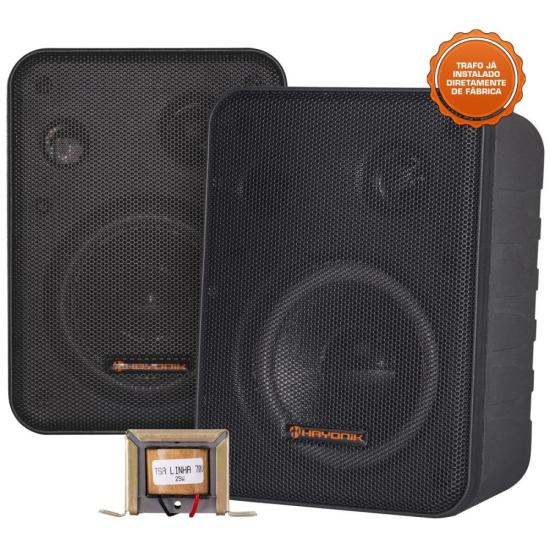 Caixa de Som Ambiente c/ Trafo HAYONIK Ambience Line MSB60NC 70V 25W PT por 499,00 à vista no boleto/pix ou parcele em até 10x sem juros. Compre na loja Mundomax!
