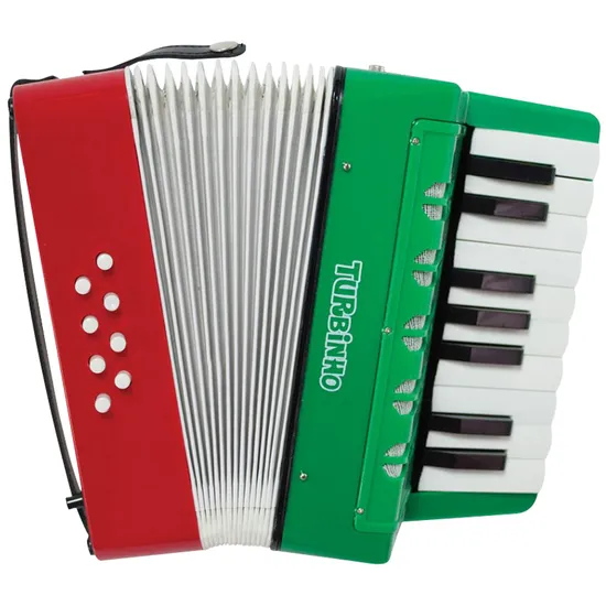 Acordeon Infantil Turbinho 104 Vermelho/Verde por 372,99 à vista no boleto/pix ou parcele em até 10x sem juros. Compre na loja Mundomax!