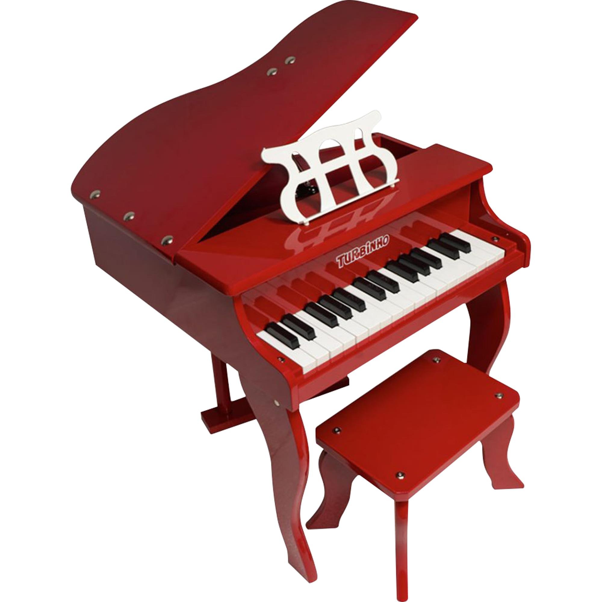 Mini Piano de Cauda Infantil - 30 Teclas - Turbinho - Cor Preto - TURBO  MUSIC INSTRUMENTOS MUSICAIS