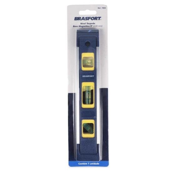 Nível Torpedo Base Magnética 9\" Brasfort por 15,99 à vista no boleto/pix ou parcele em até 1x sem juros. Compre na loja Mundomax!