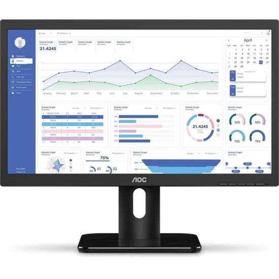 Monitor AOC 19,5\" Led Wide Serie E 20E1H VGA/HDMI por 799,99 à vista no boleto/pix ou parcele em até 10x sem juros. Compre na loja Mundomax!