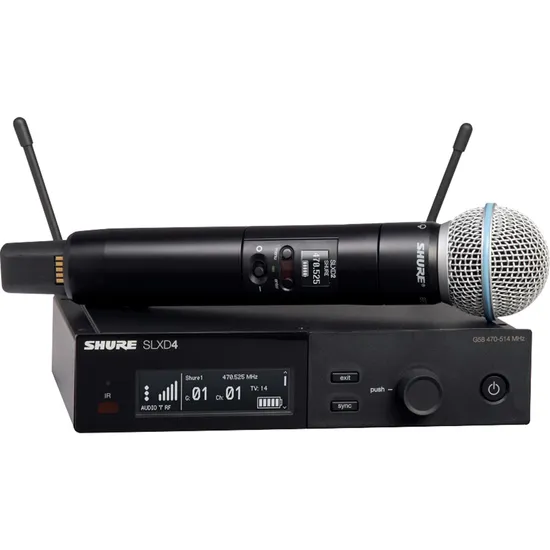 Sistema Shure Sem Fio com Microfone de Mão SLXD24/B58-G58 (79212)