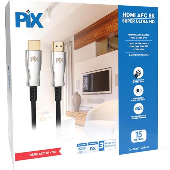 Cabo HDMI 2.1 8k 15m Fibra Optica Pix por 368,00 à vista no boleto/pix ou parcele em até 10x sem juros. Compre na loja Mundomax!