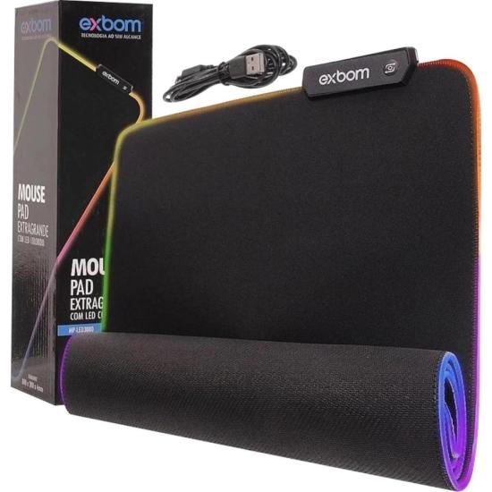 Mousepad Gamer Extra Grande Com Led Colorido MP-LED3080 Exbom por 67,99 à vista no boleto/pix ou parcele em até 2x sem juros. Compre na loja Mundomax!