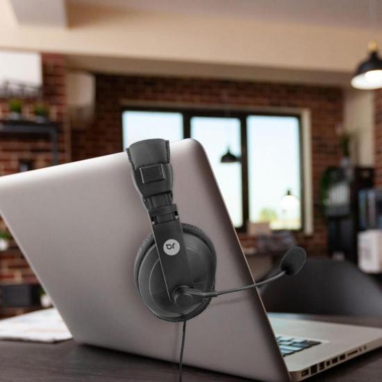 Headset Office Com Microfone Bright P2 por 65,00 à vista no boleto/pix ou parcele em até 2x sem juros. Compre na loja Mundomax!