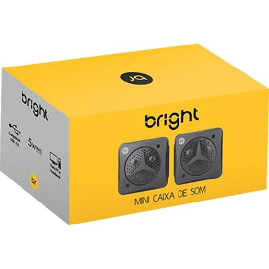 Mini Caixa de Som Bright 5W USB/P2 por 26,99 à vista no boleto/pix ou parcele em até 1x sem juros. Compre na loja Mundomax!