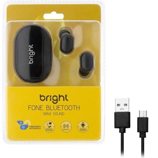 Fone De Ouvido Bright Max Sound Bluetooth Preto por 95,00 à vista no boleto/pix ou parcele em até 3x sem juros. Compre na loja Mundomax!