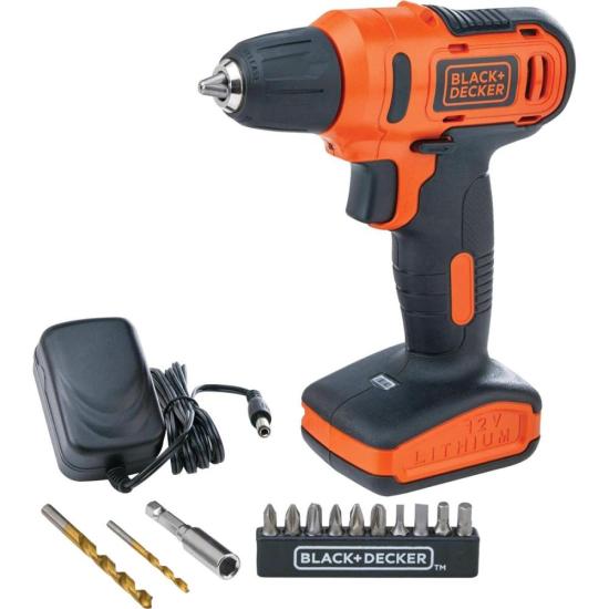 Kit Parafusadeira/Furadeira 3/8\" Black Decker LD12SP-BR 12v Bivolt por 332,00 à vista no boleto/pix ou parcele em até 10x sem juros. Compre na loja Mundomax!