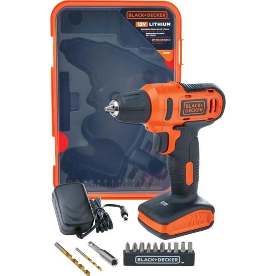 Kit Parafusadeira/Furadeira 3/8\" Black Decker LD12SP-BR 12v Bivolt por 332,00 à vista no boleto/pix ou parcele em até 10x sem juros. Compre na loja Mundomax!